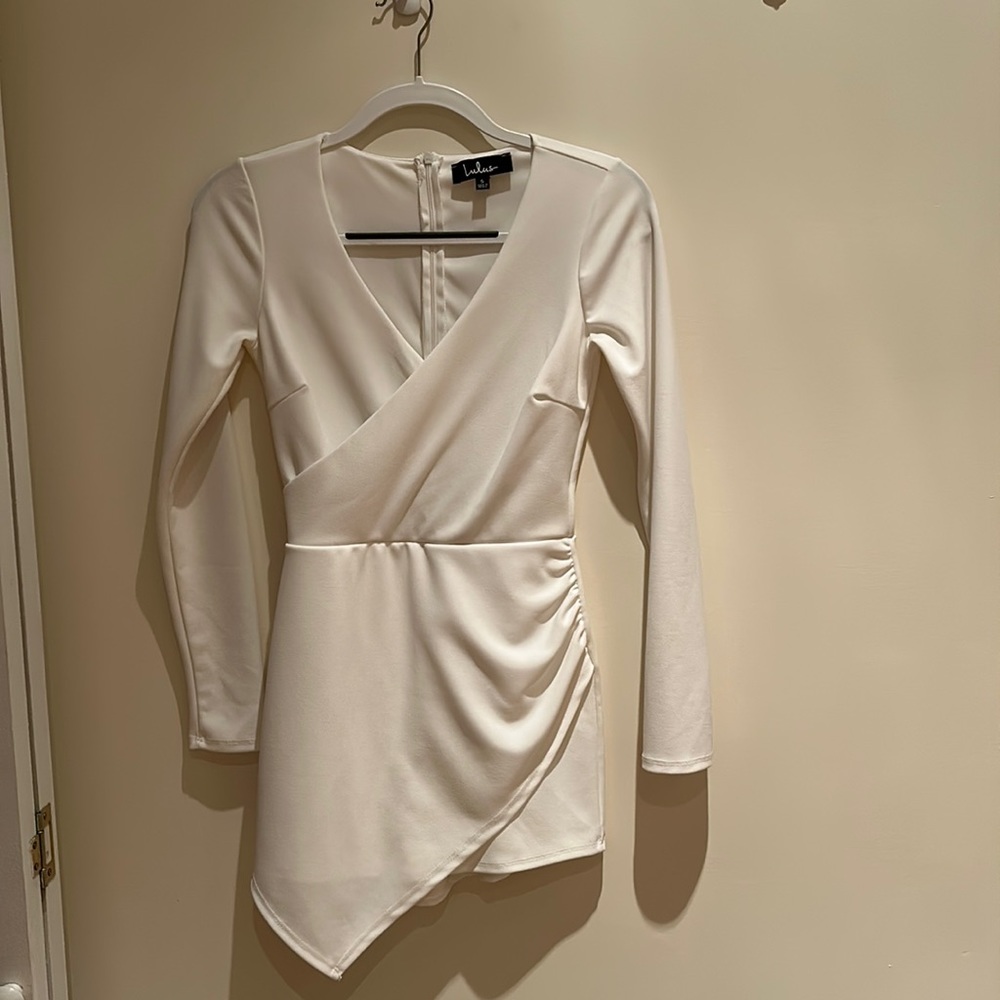 White long-sleeve romper